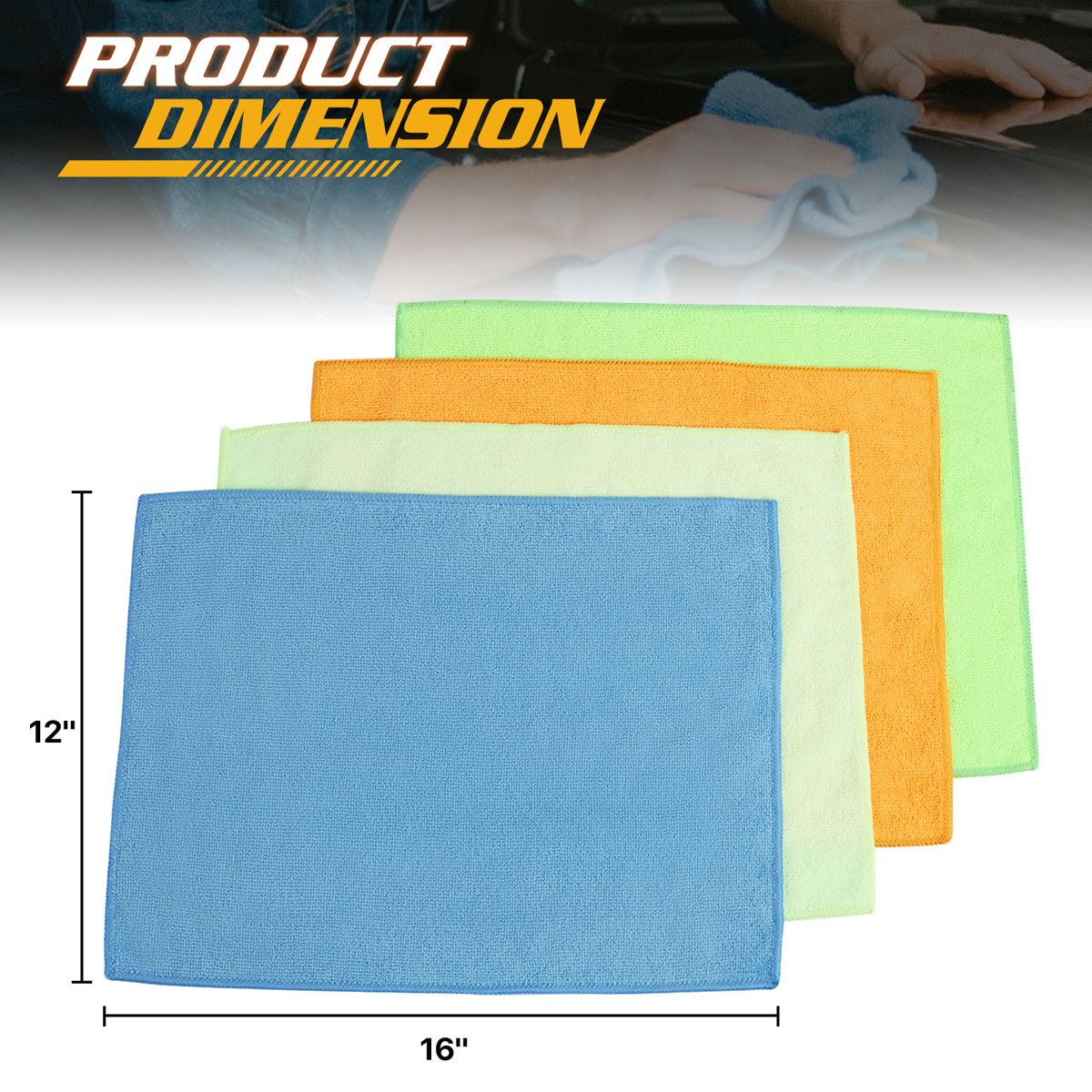 12"X16" Microfiber Cleaning Towels Pack Of 24 Multi-Surface Scratch-Free Cloths For Car Home Kitchen​​ (Set of 24)